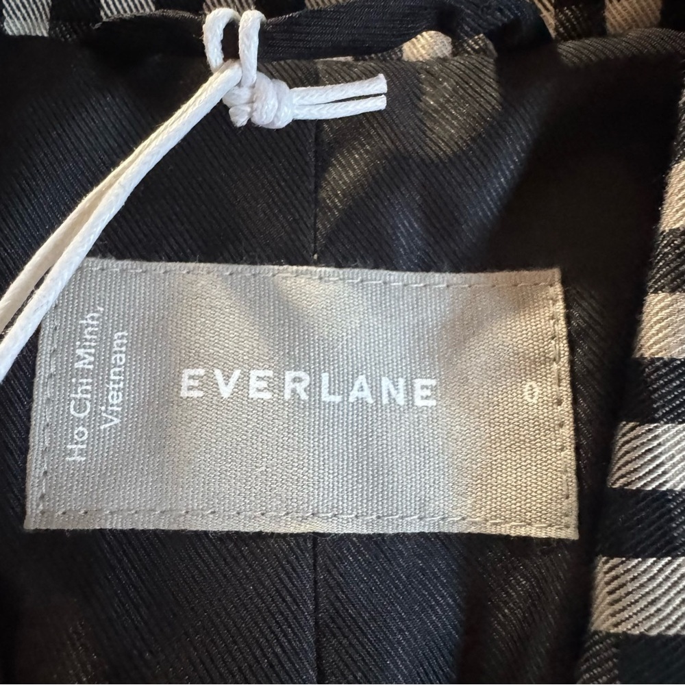 Everlane houndstooth checker black tan oversized TENCEL™ Lyocell cotton 0 new - Picture 5 of 15